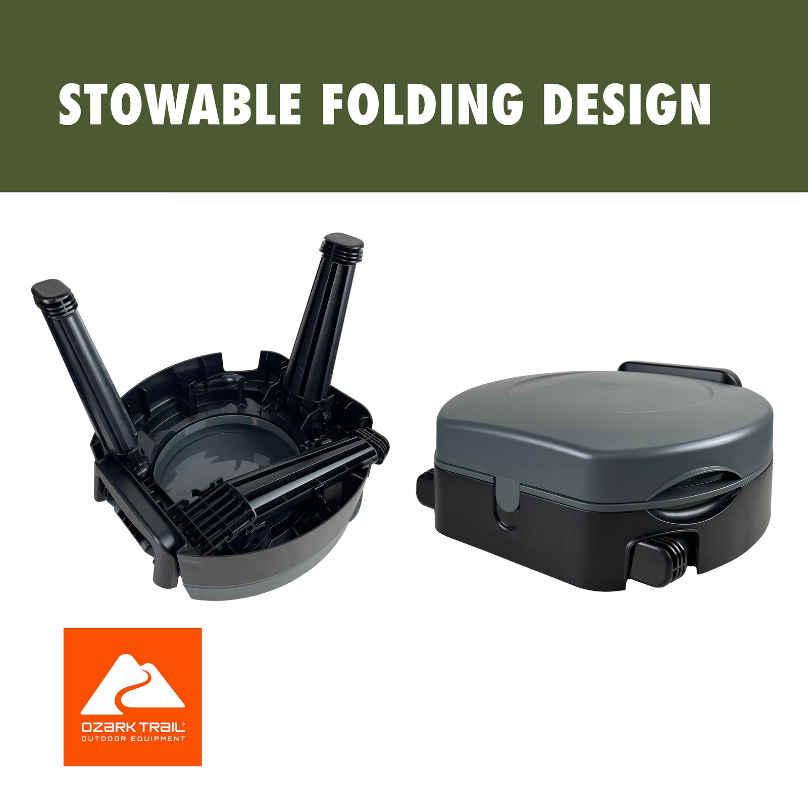 Folding Portable Camp Toilet with 1 gal Capacity for Outdoor Activities
