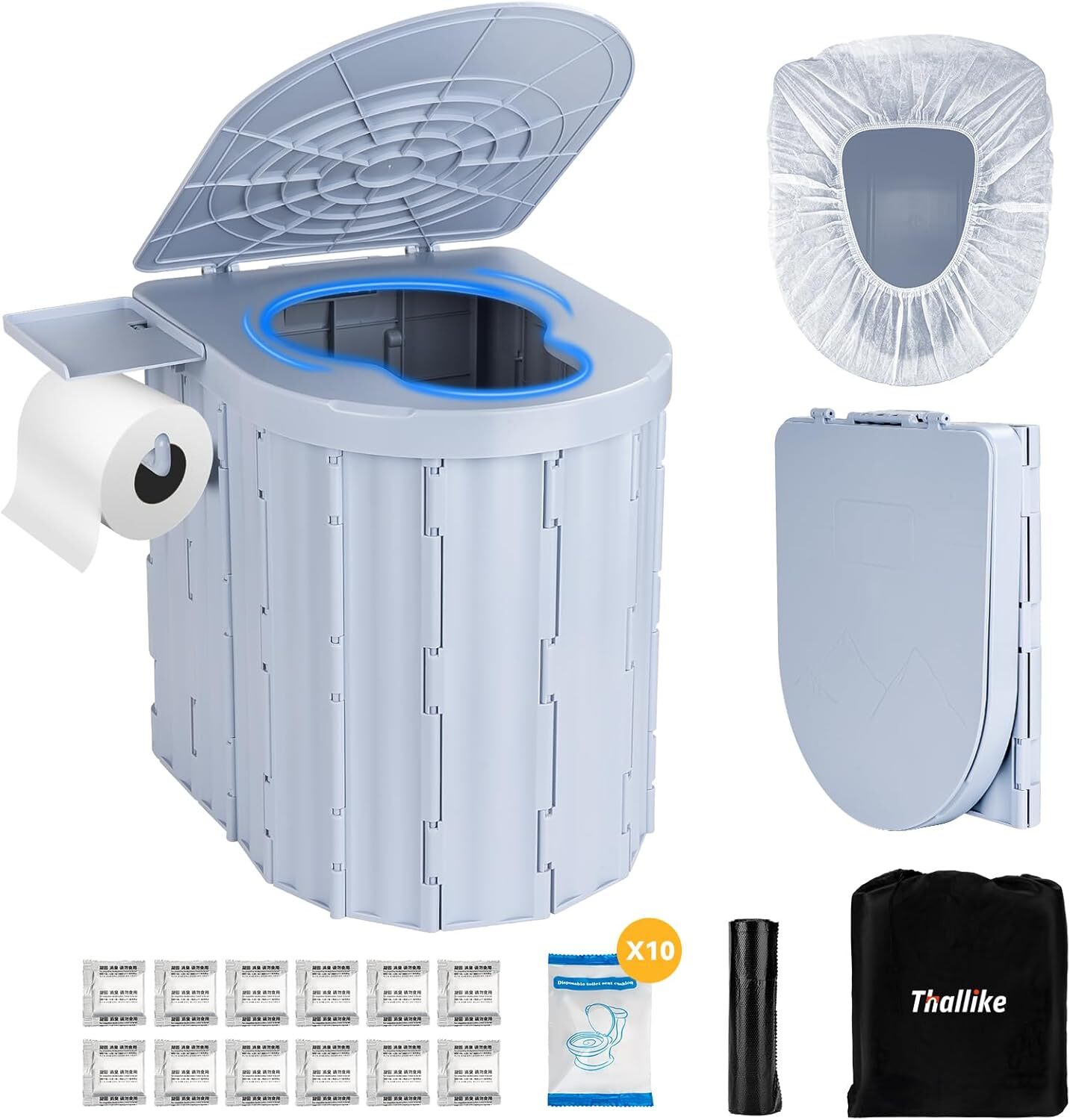 Upgrade XL Portable Toilet for Adults Extra Large Portable Travel Floding Toilet