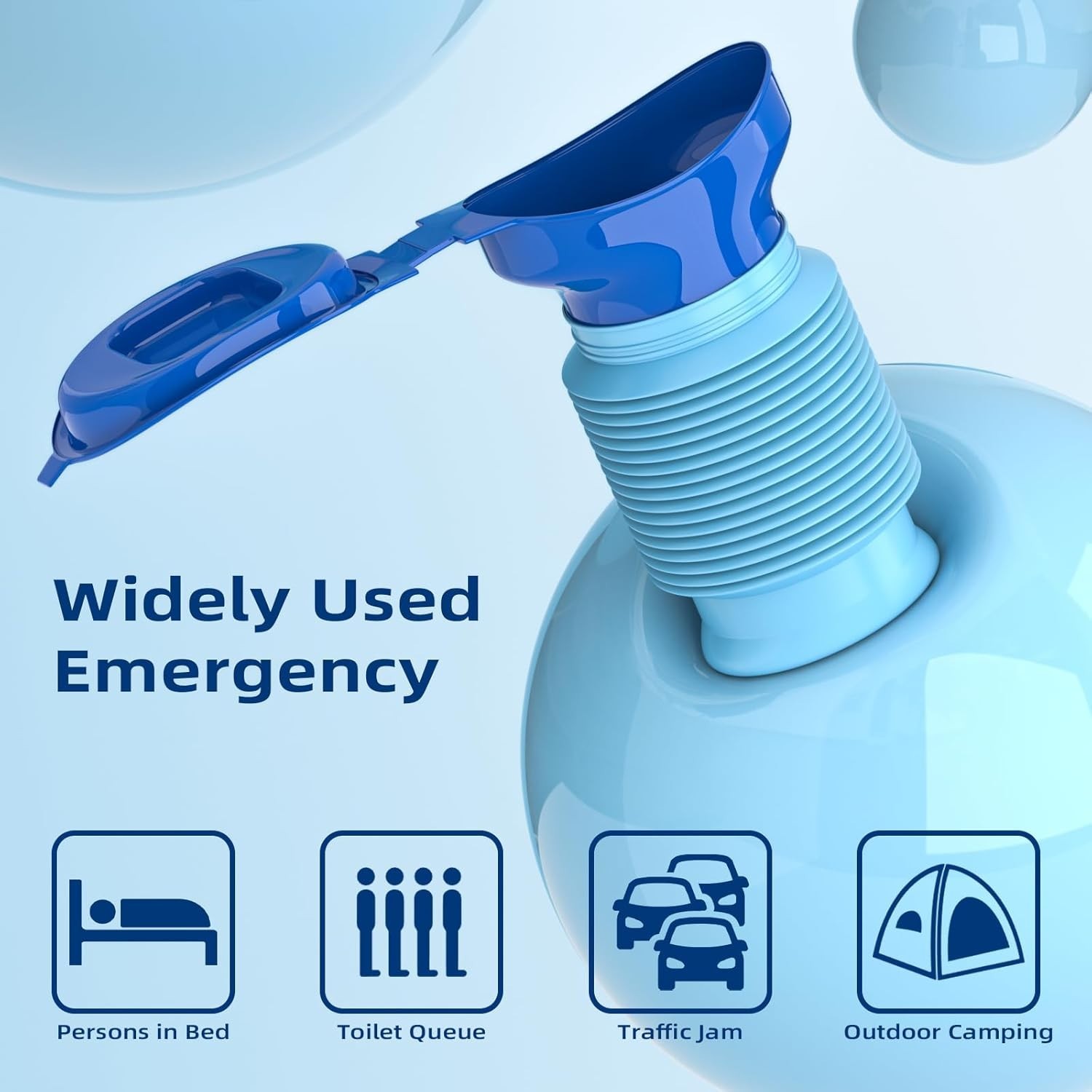 2 Count – Pee Bottles for Men, Collapsible Emergency Urinal with Disposable Repl