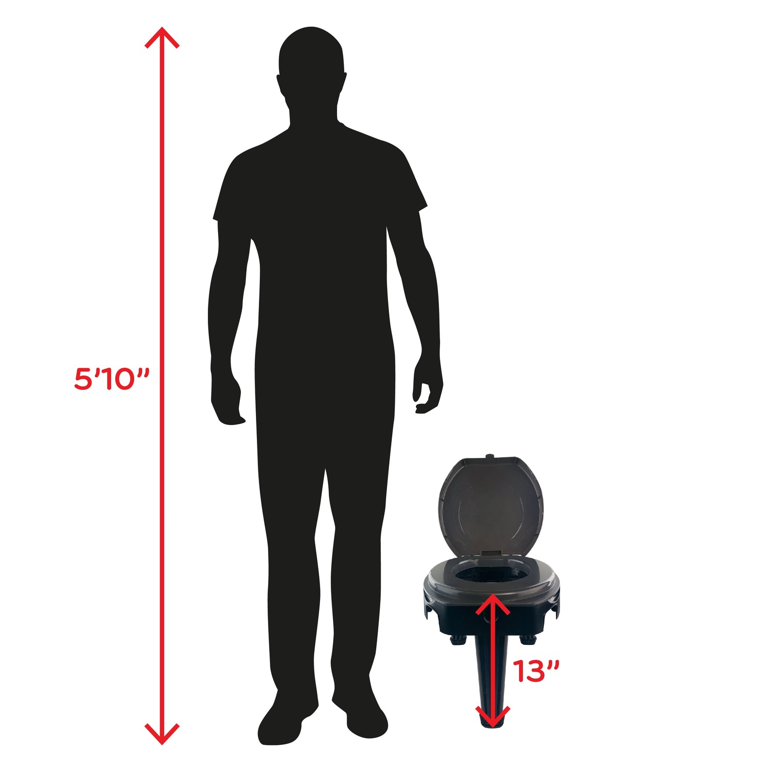 Folding Portable Camp Toilet with 1 gal Capacity for Outdoor Activities