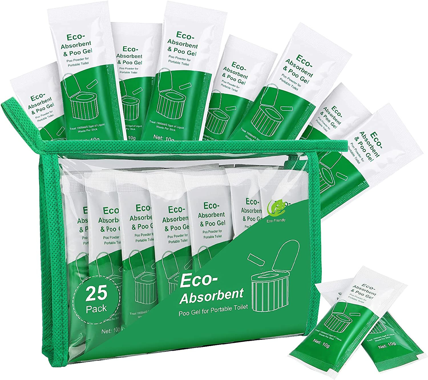 25Pack Poo Powder for Portable Toilet Camping Toilet Chemicals Degradable Ab…