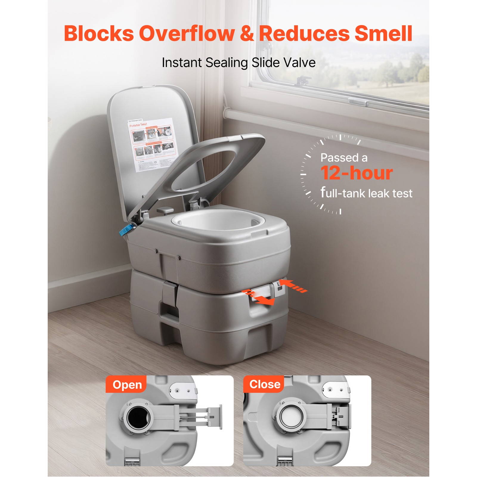 Uimoso Portable Outdoor Toilet with 7.9 Gallon Flush for Camping and Hiking