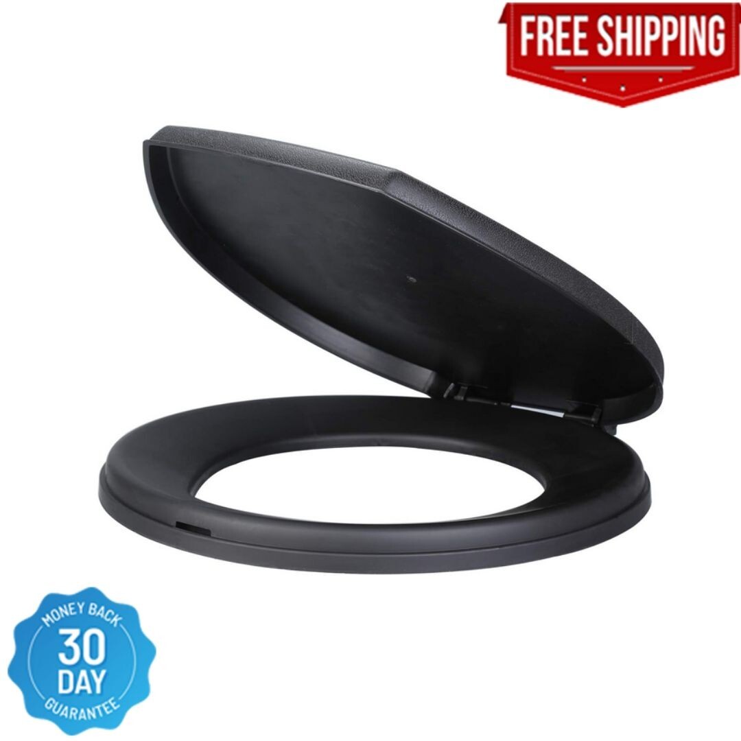5 Gallon Bucket Toilet Seat w/ Lid Travel Outdoor Camping Hiking Snap On Black N