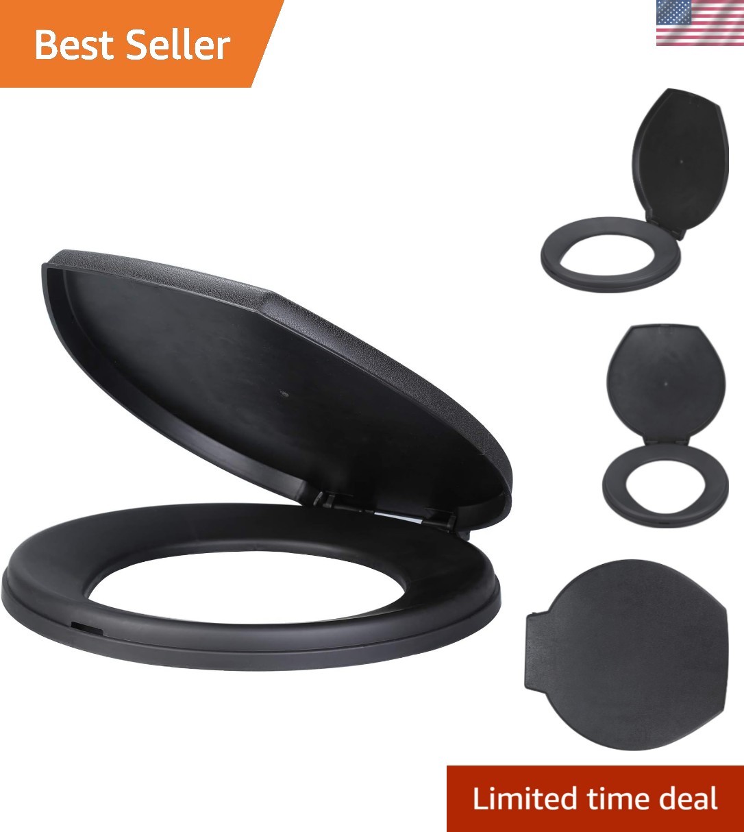 Portable Camping Toilet Seat for 5 Gal Buckets, with Lid Snap-On Emergency To…