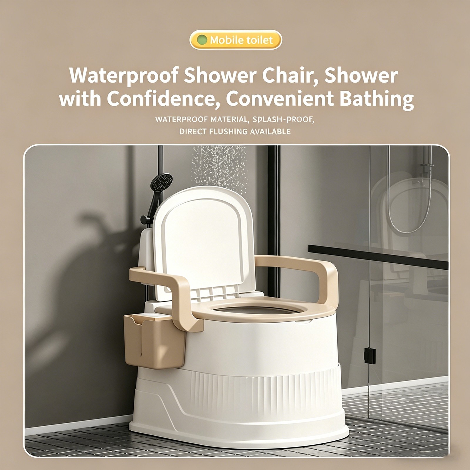 2-Gallon Portable Travel Toilet Outdoor/Indoor for Camping&Hiking w/ Tissue Box