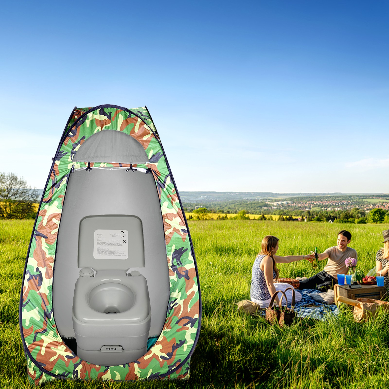 20L Outdoor Camping Toilet 5 Gallon Portable Potty Hygiene Equipment Garden