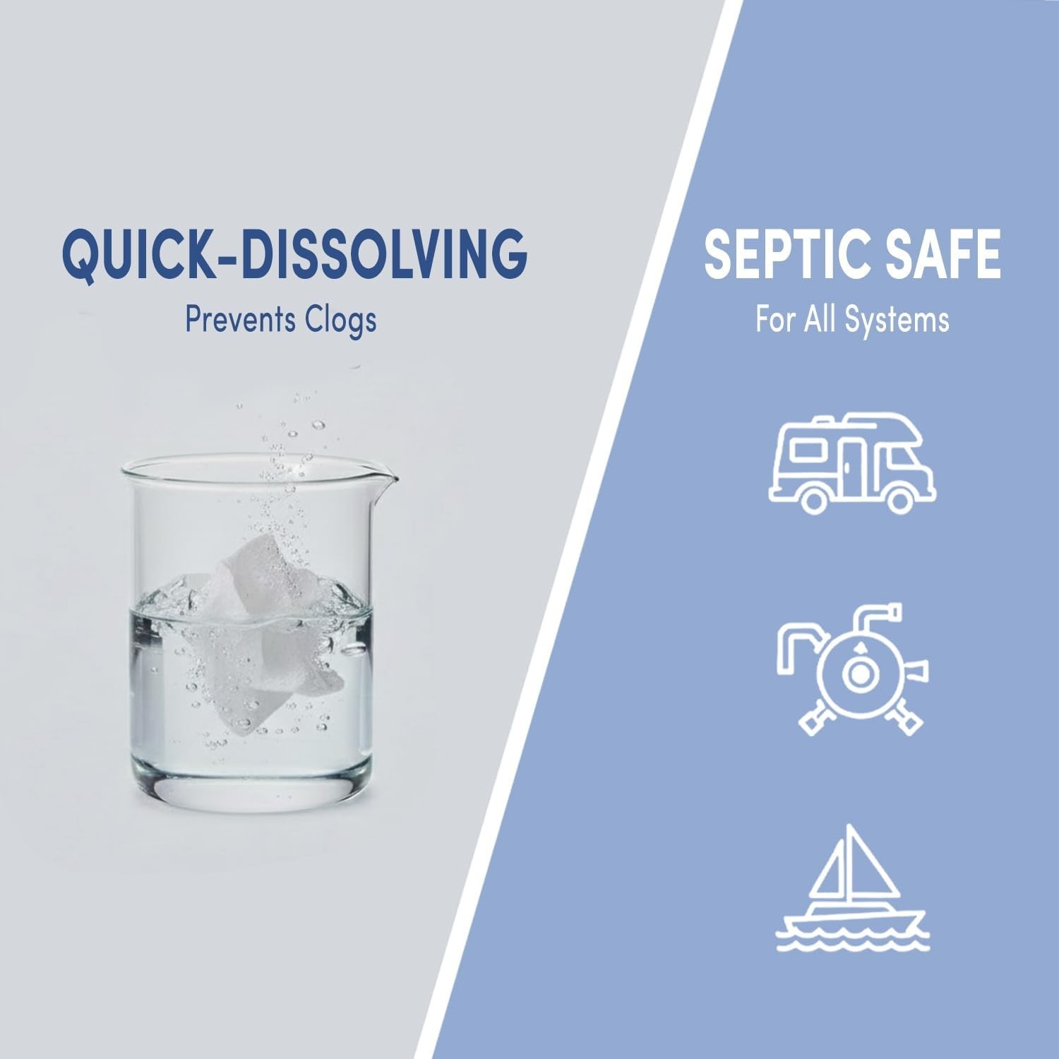 Septic Safe Tube Free Toilet Paper- 4-Ply, Quick-Dissolving, Biodegradable Ti…