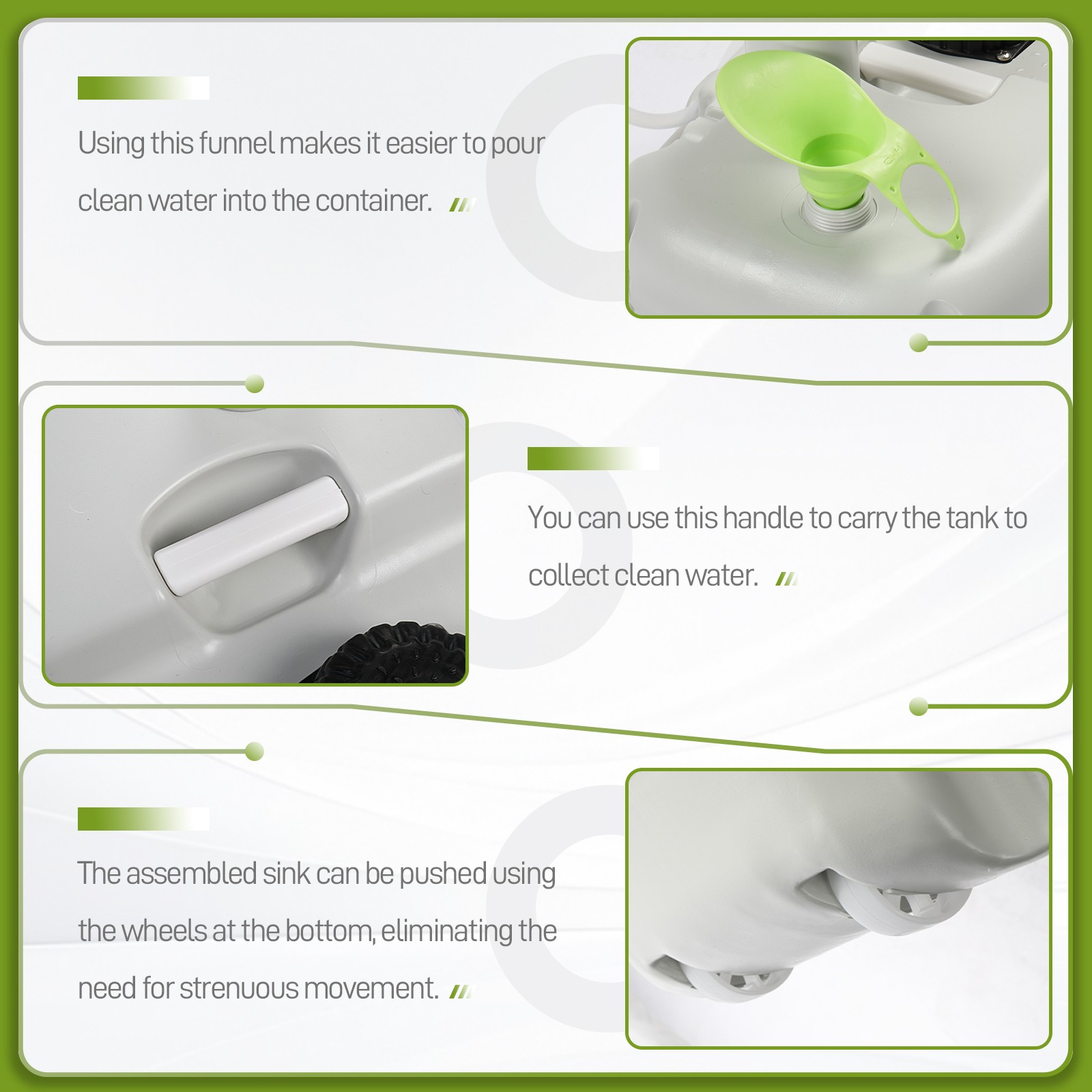 Portable Camping Sink RV Barber Kitchen Indoor Hygiene Wash Sink Basin Faucet