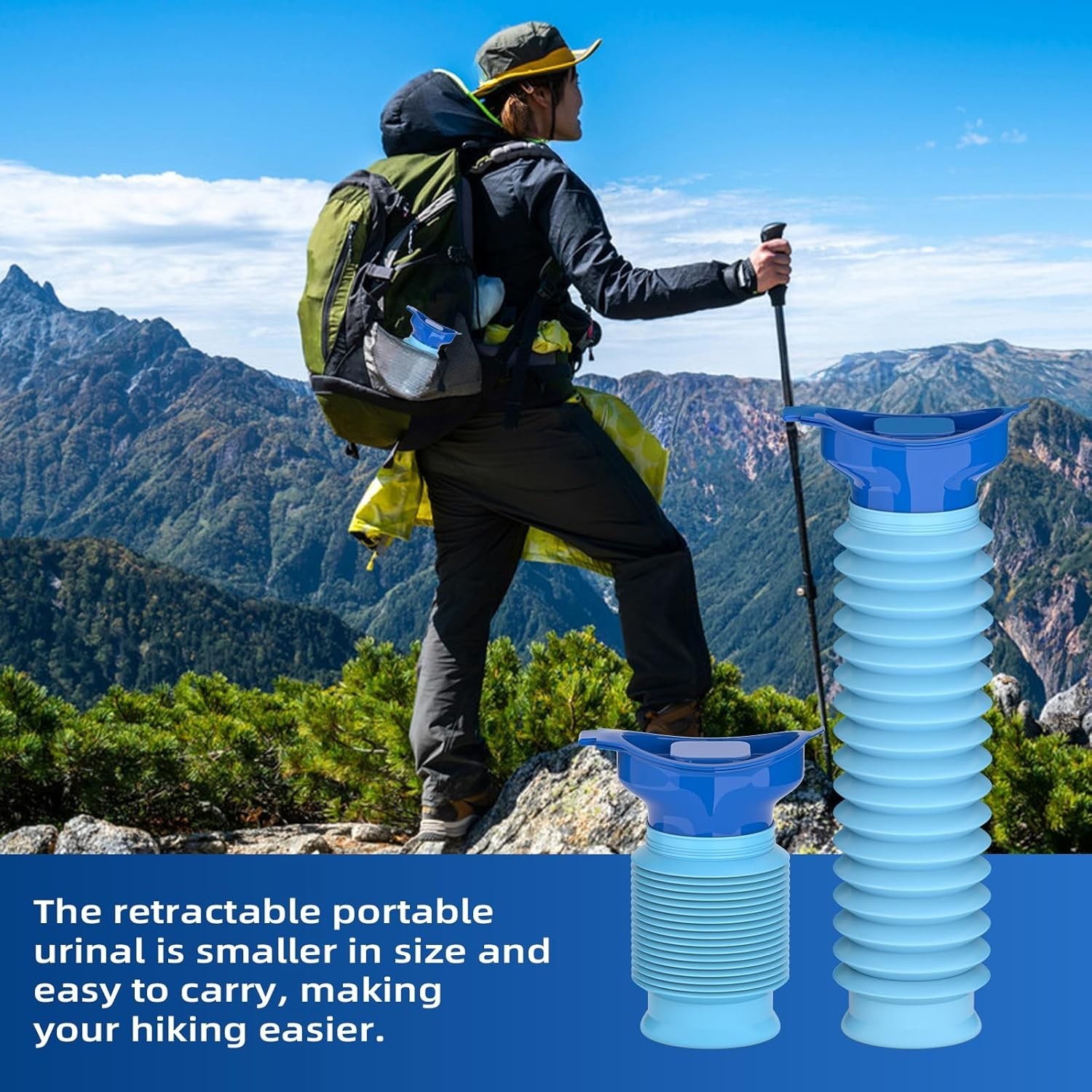 2 Count – Pee Bottles for Men, Collapsible Emergency Urinal with Disposable Repl