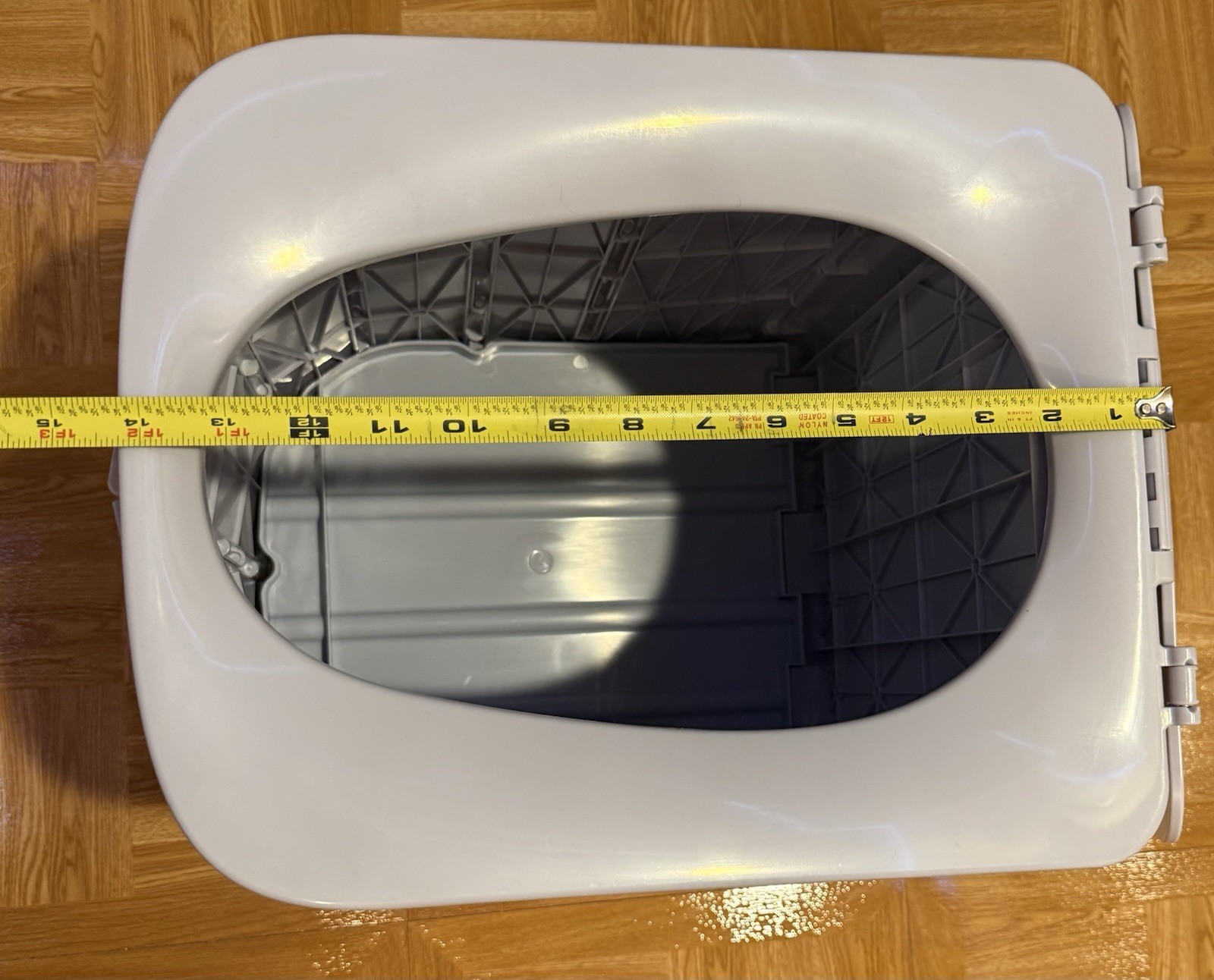 Foldable Portable Camping Toilet, Plastic White/Gray, Rectangular 14x14x11