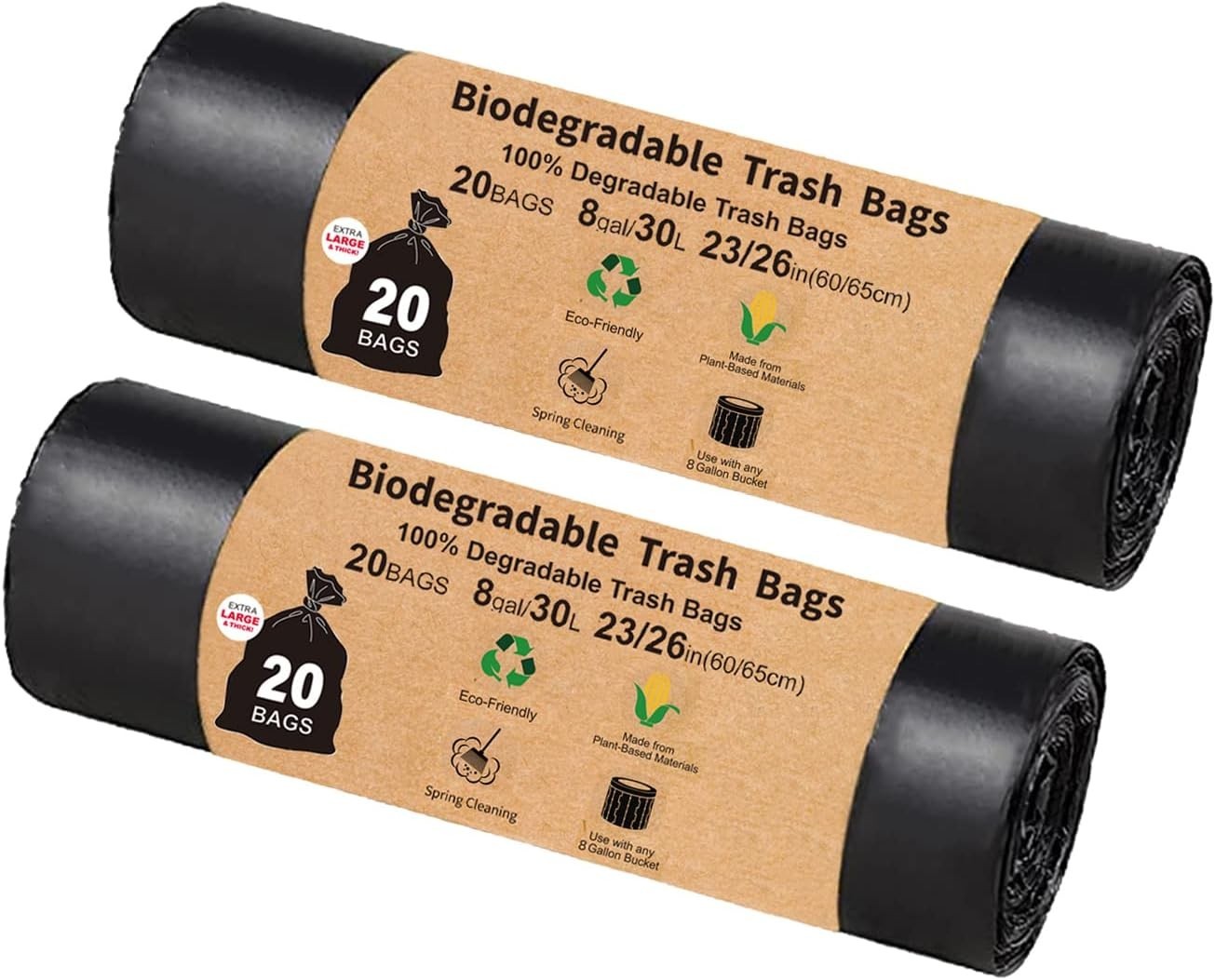 Durable Compostable Toilet Bags for Camping – 40 Count, Unscented, 30 Liter