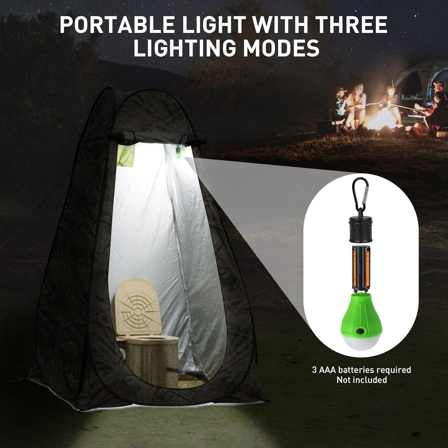 Portable Potty Toilet with Pop-Up Privacy Tent Outdoor Camping Travel Mobile US