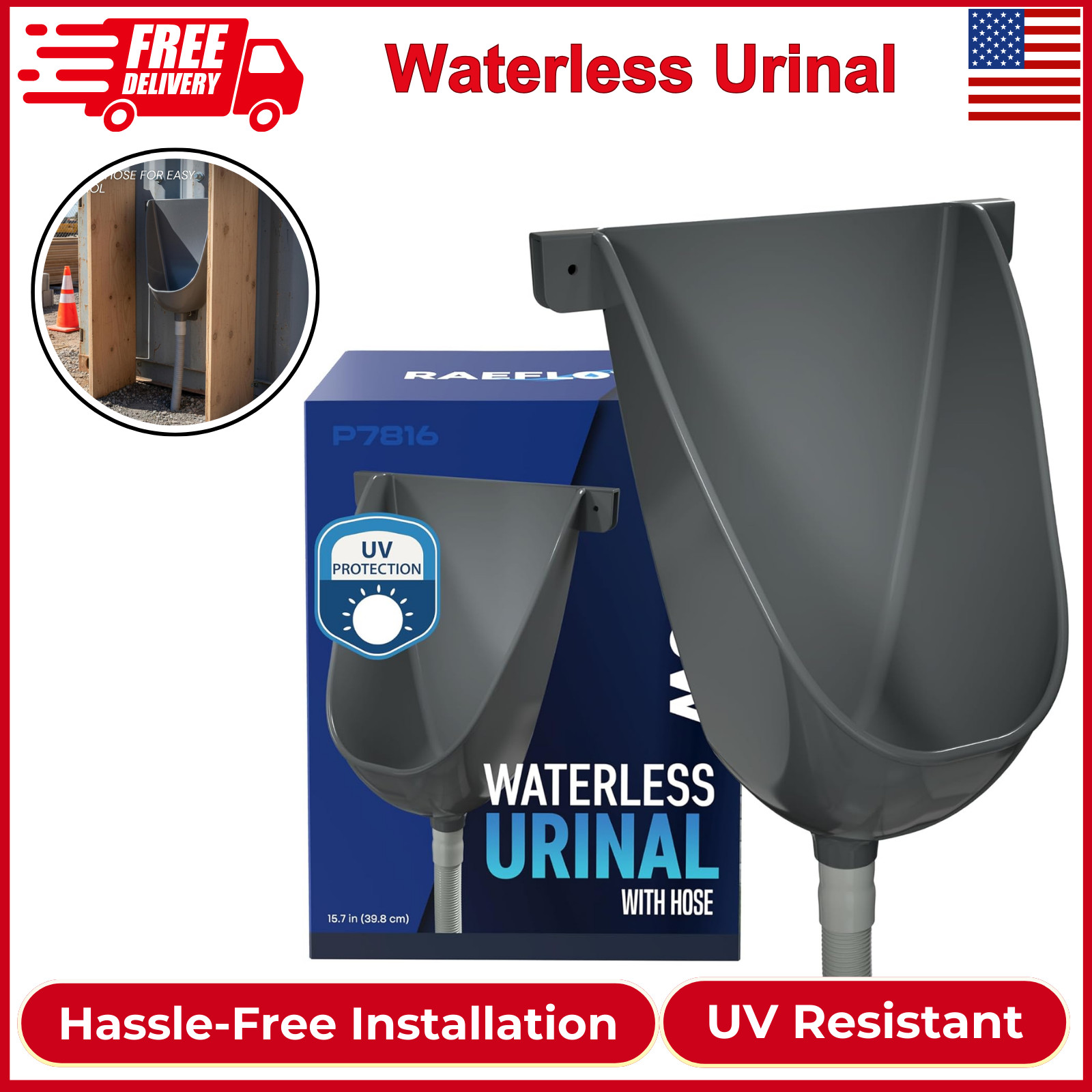 Waterless Toilet Urinal With Hose Urine Diverter Urinal For Men Bathroom Outdoor