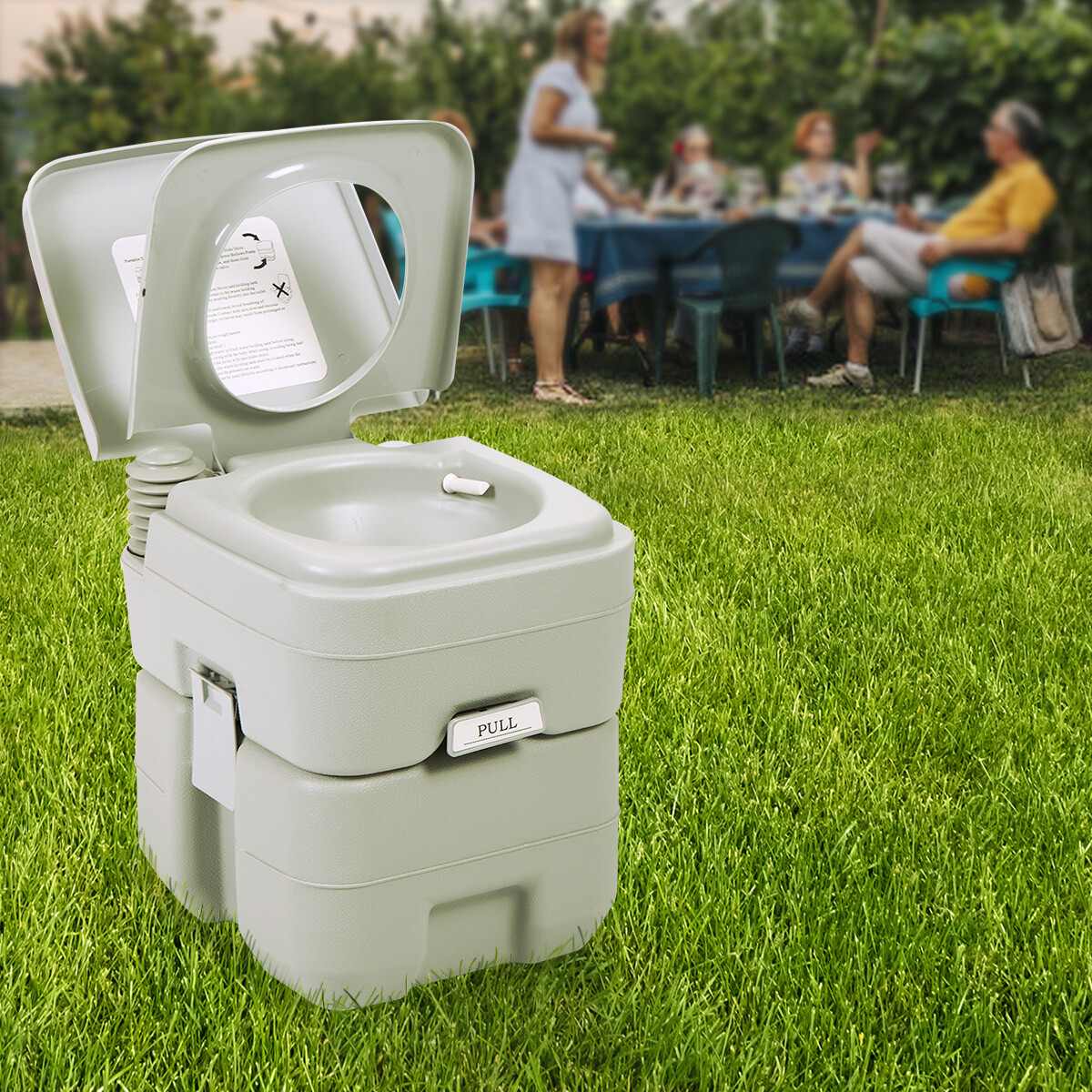 Portable Toilet 5 Gallon 20L Flush porta-potty Outdoor Indoor Travel Camping