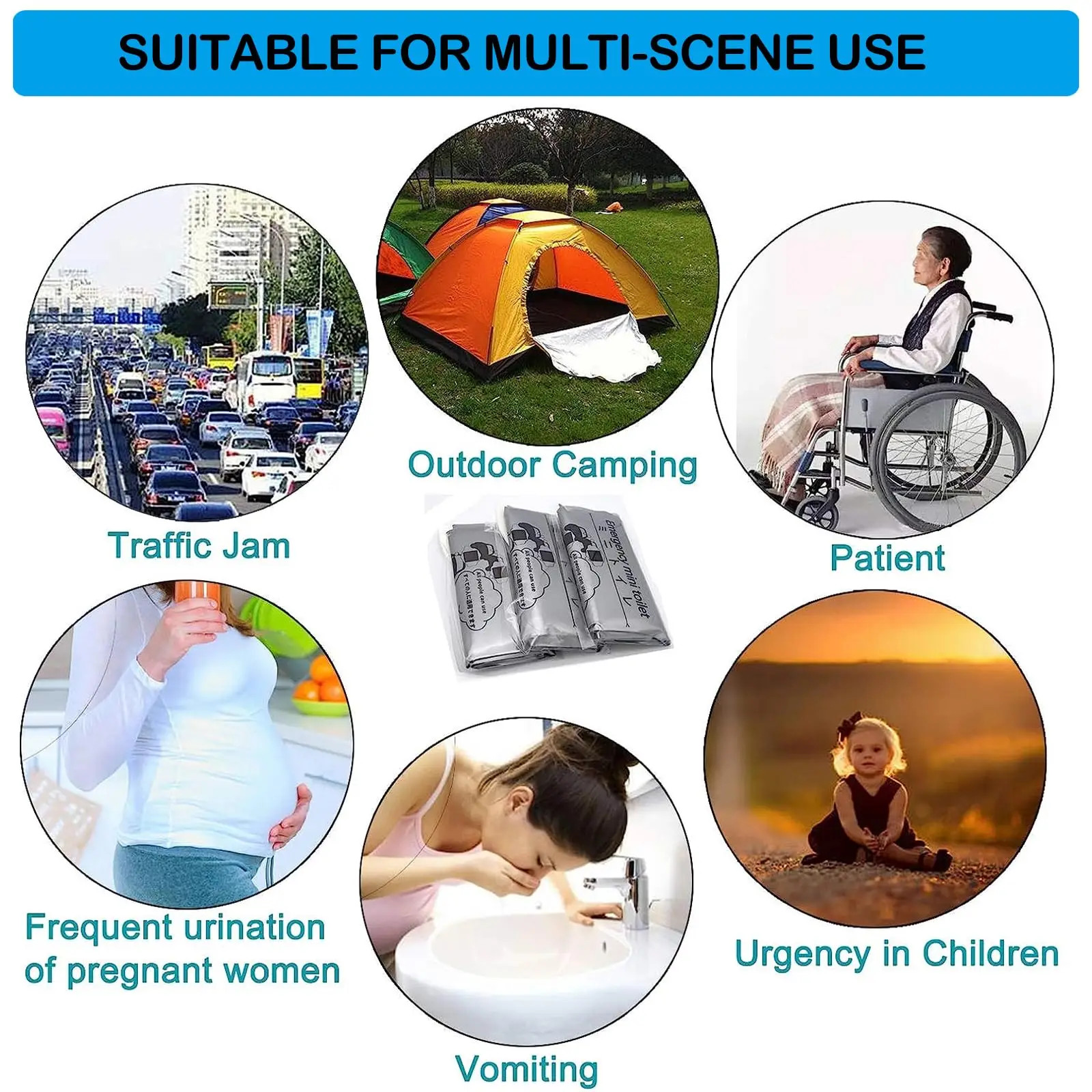 16 PCS Disposable Emergency Urinal Bag,Travel Pee Portable Camping Pee Bags