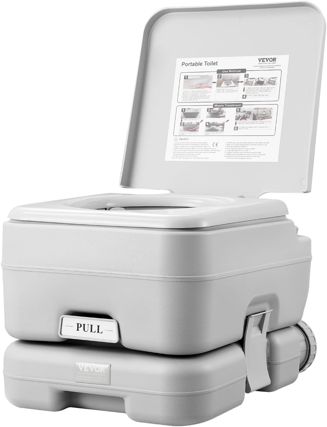 Portable Camping Toilet with 3.2 Gal Waste & Flush Tanks, Pressurized Flush, …