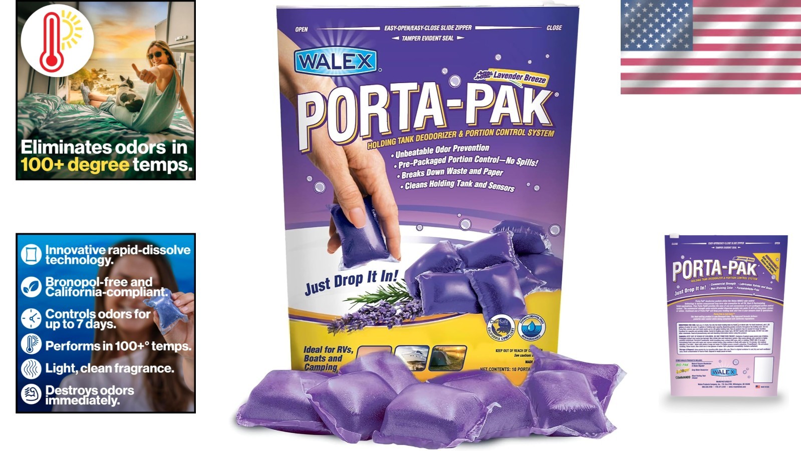 Porta-Pak 10 Count Waste Deodorizer for RV & Marine Tanks – Instant Freshness