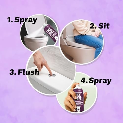 Pee Safe Toilet Seat Sanitizer Spray Lavender Travel Size Pack of 2X50ml