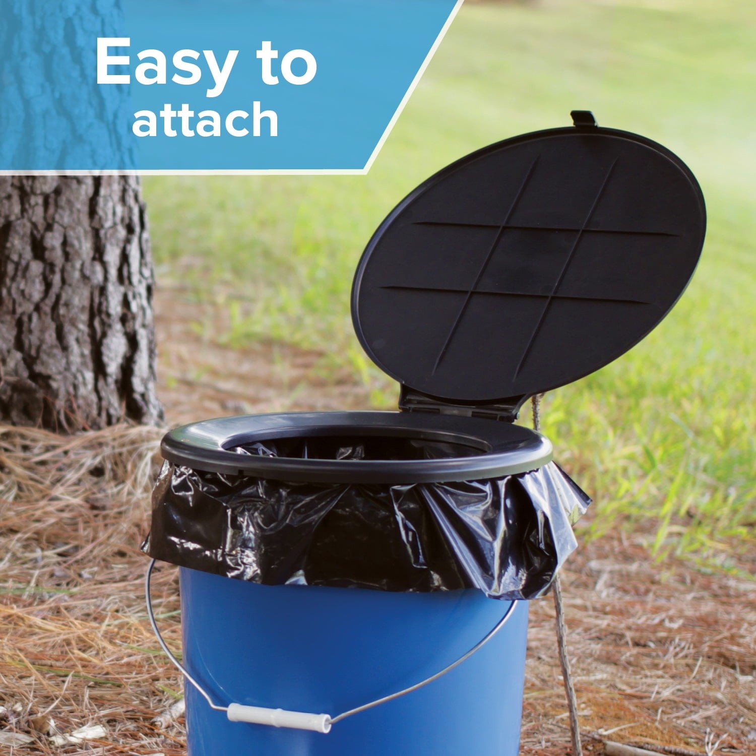 RV Toilet Bucket with Lid and Leak Proof Waste Bags (41546)