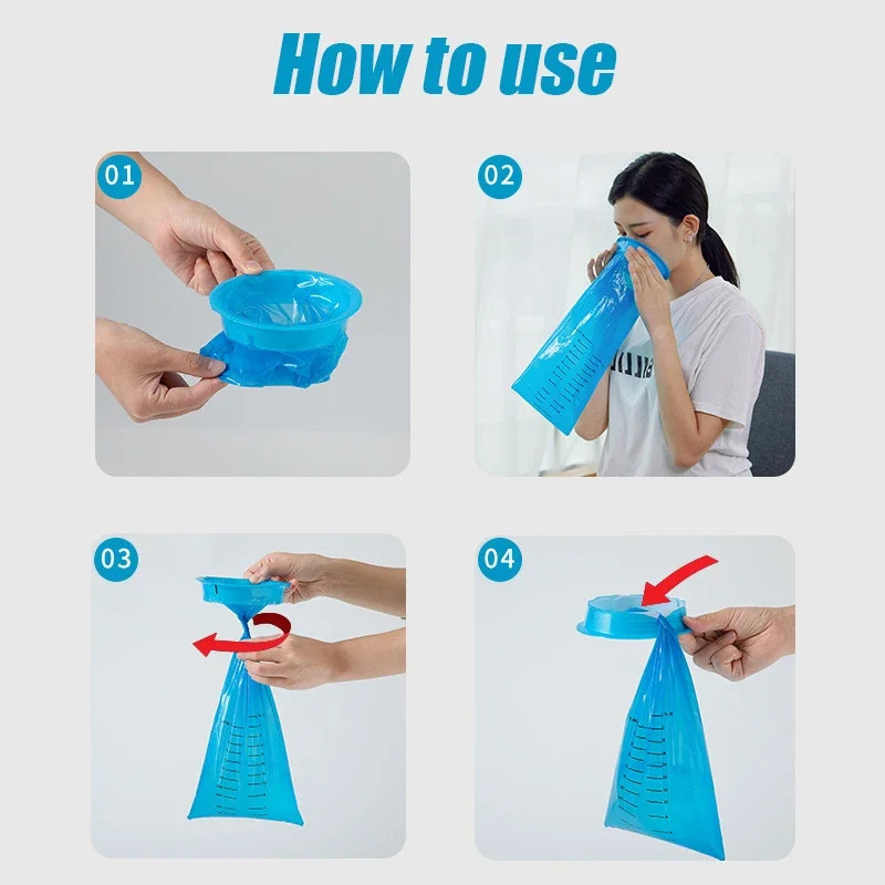 5-50Pcs 1000ML Portable Disposable Travel Car Airplane Motion Sickness Nausea Vo