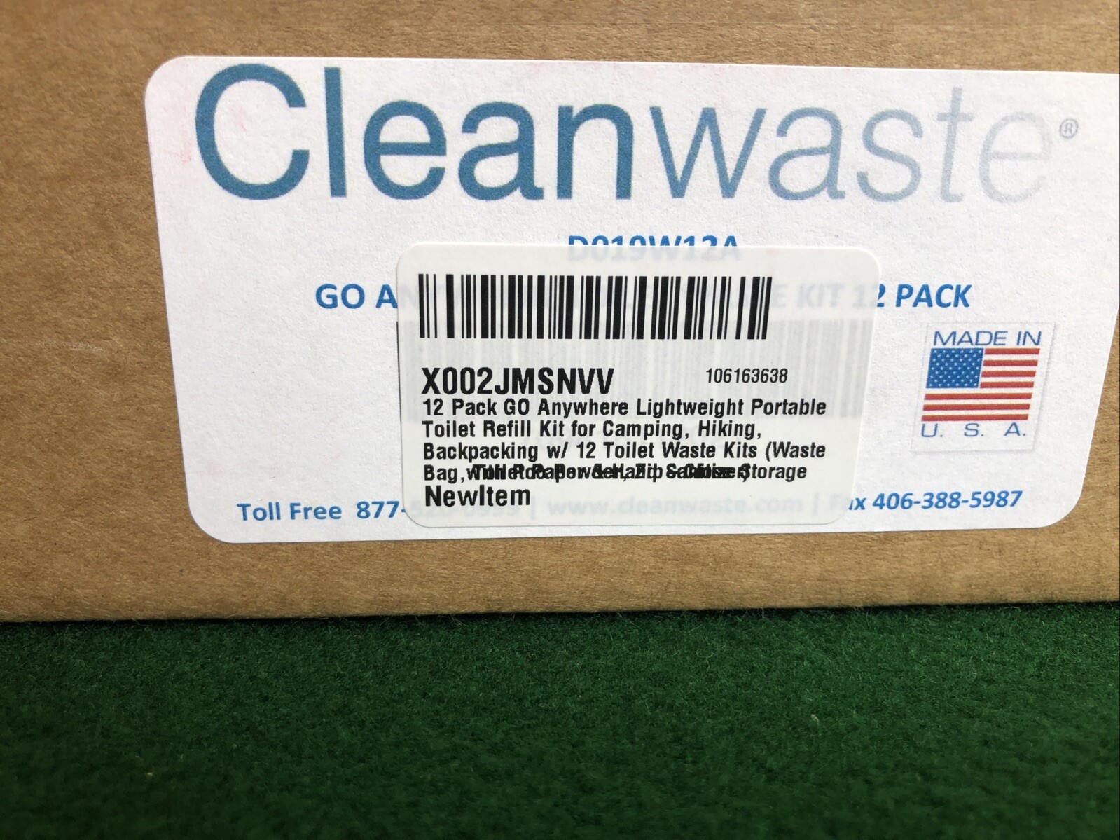 NEW-Cleanwaste – GO Anywhere Toilet Kit – 12 Pack (Waste Bag/Poo Powder)