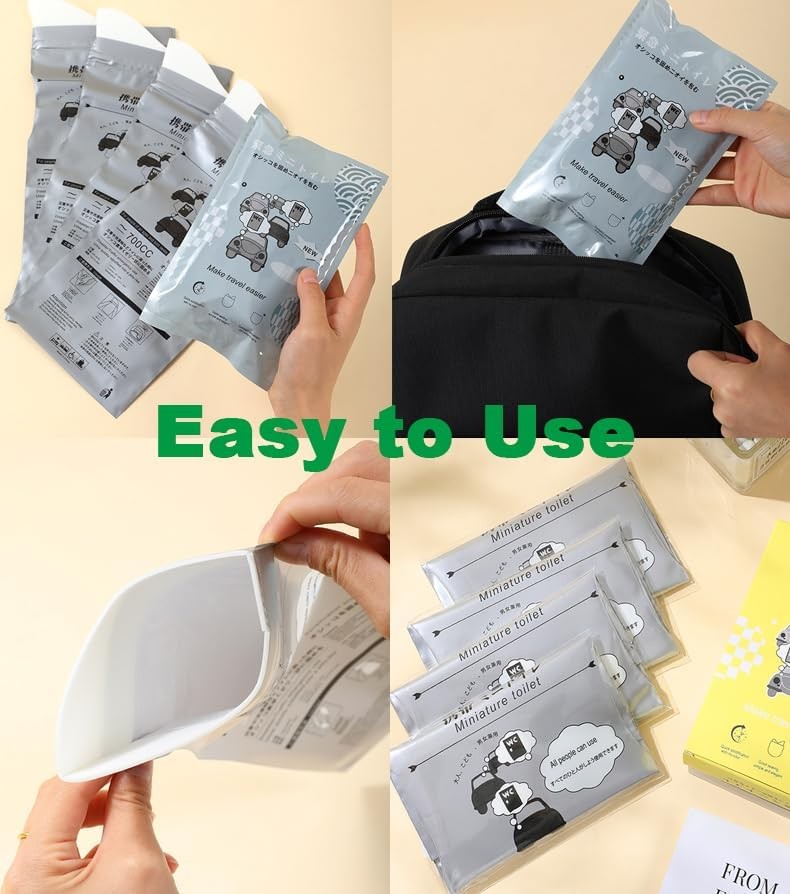Pack of 10 Disposable Urinal Bags Camping Pee Bags Unisex Urine Bag Vomit Bag