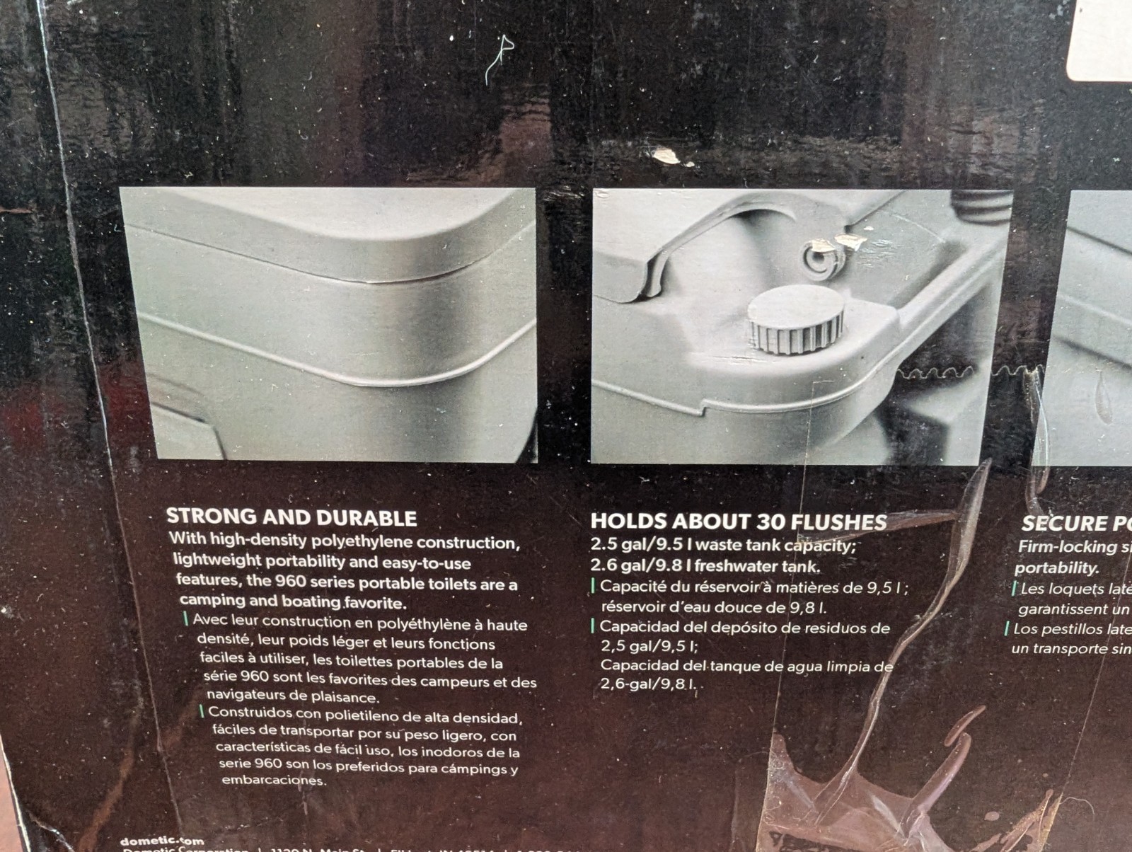 Dometic Series 960 2.5 Gallon Capacity Portable Toilet Head Camping Off Grid
