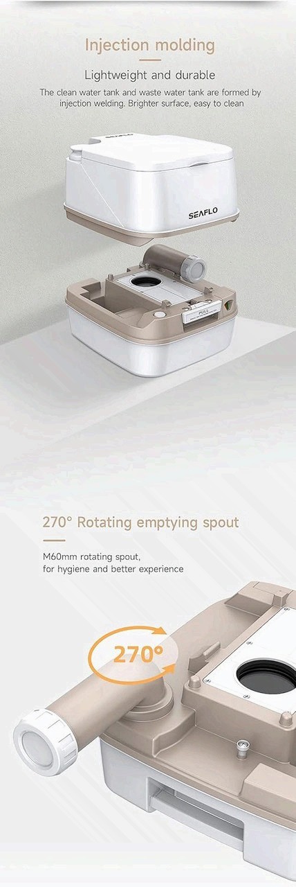 SEAFLO 3.2 Gallon (12L) Premium Portable Travel Toilet SFPT-12-03 free ship