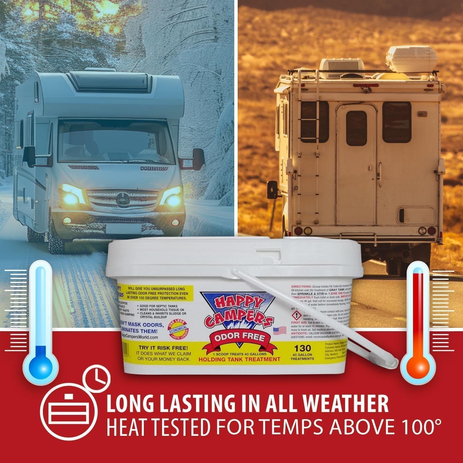 Concentrated RV Odor Control & Maintenance – 130 Treatments for Smooth Dumping