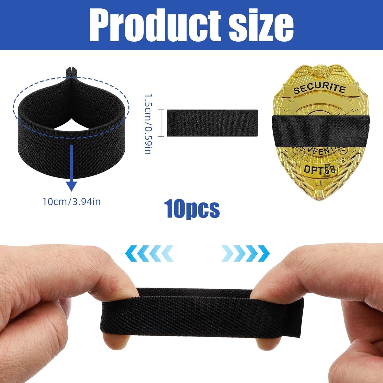 Police Mourning Bands for Badges – 10 PCS Black Badge Band Stripe Honor Guard El
