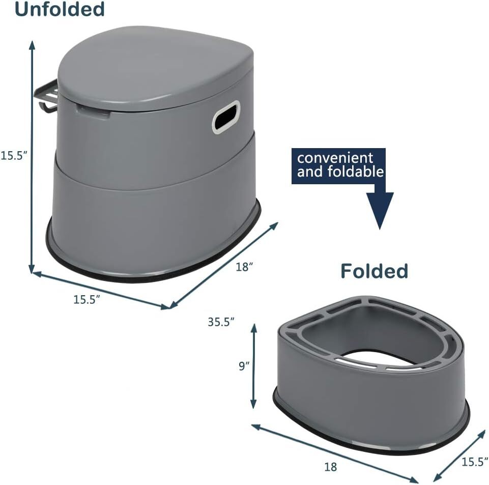 New Porta Potty Portable Toilet Camping Detachable Inner Bucket w/Paper Holder