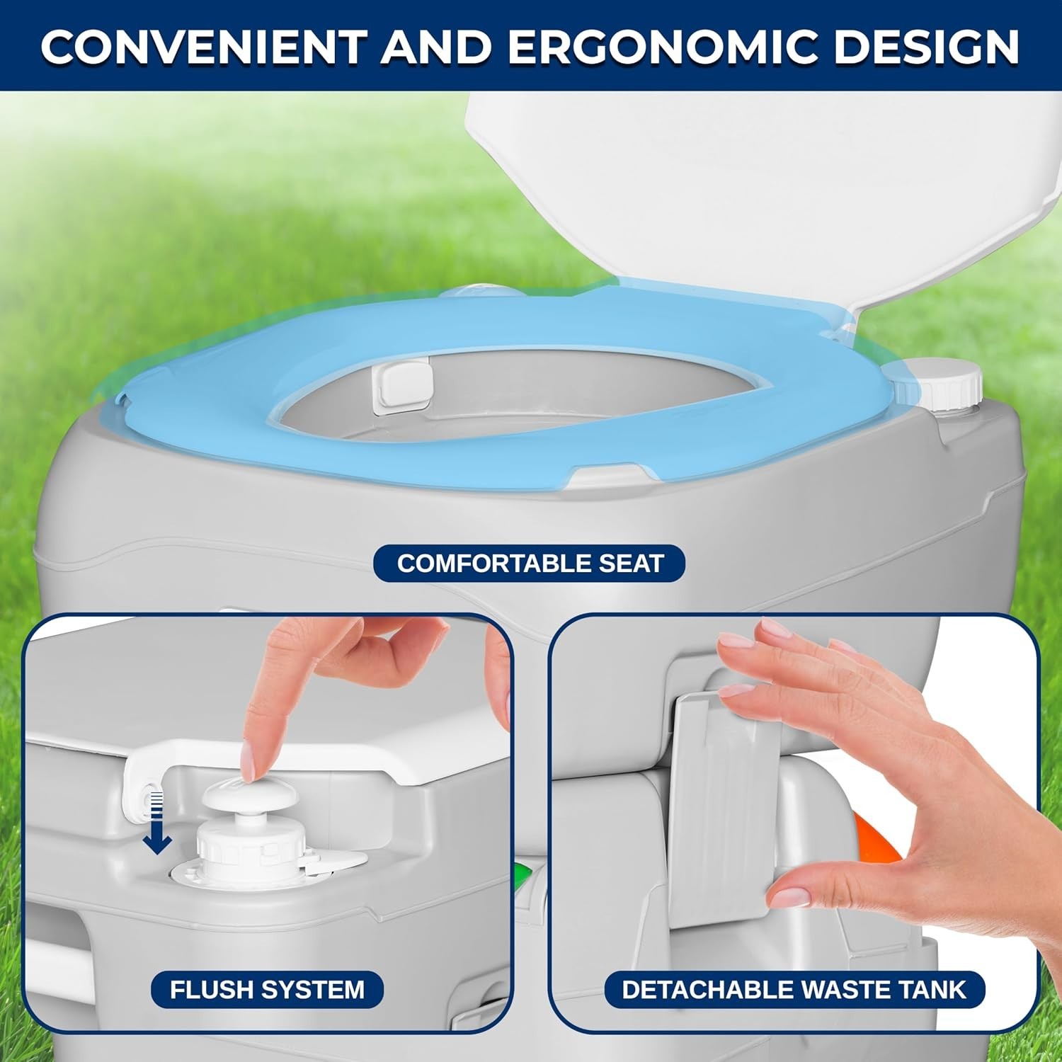 5.8 Gal Portable Camping Toilet – 120+ Flushes