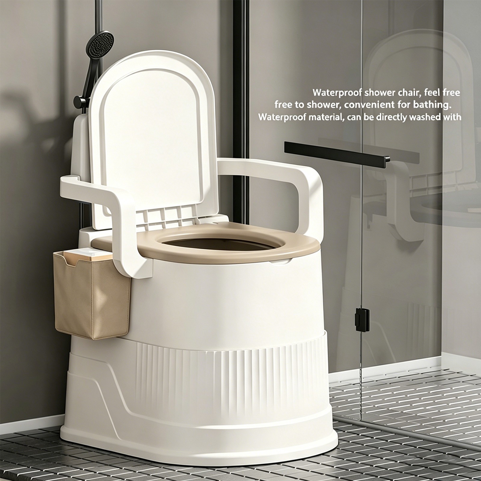 2-Gallon Portable Travel Toilet Outdoor/Indoor for Camping&Hiking w/ Tissue Box