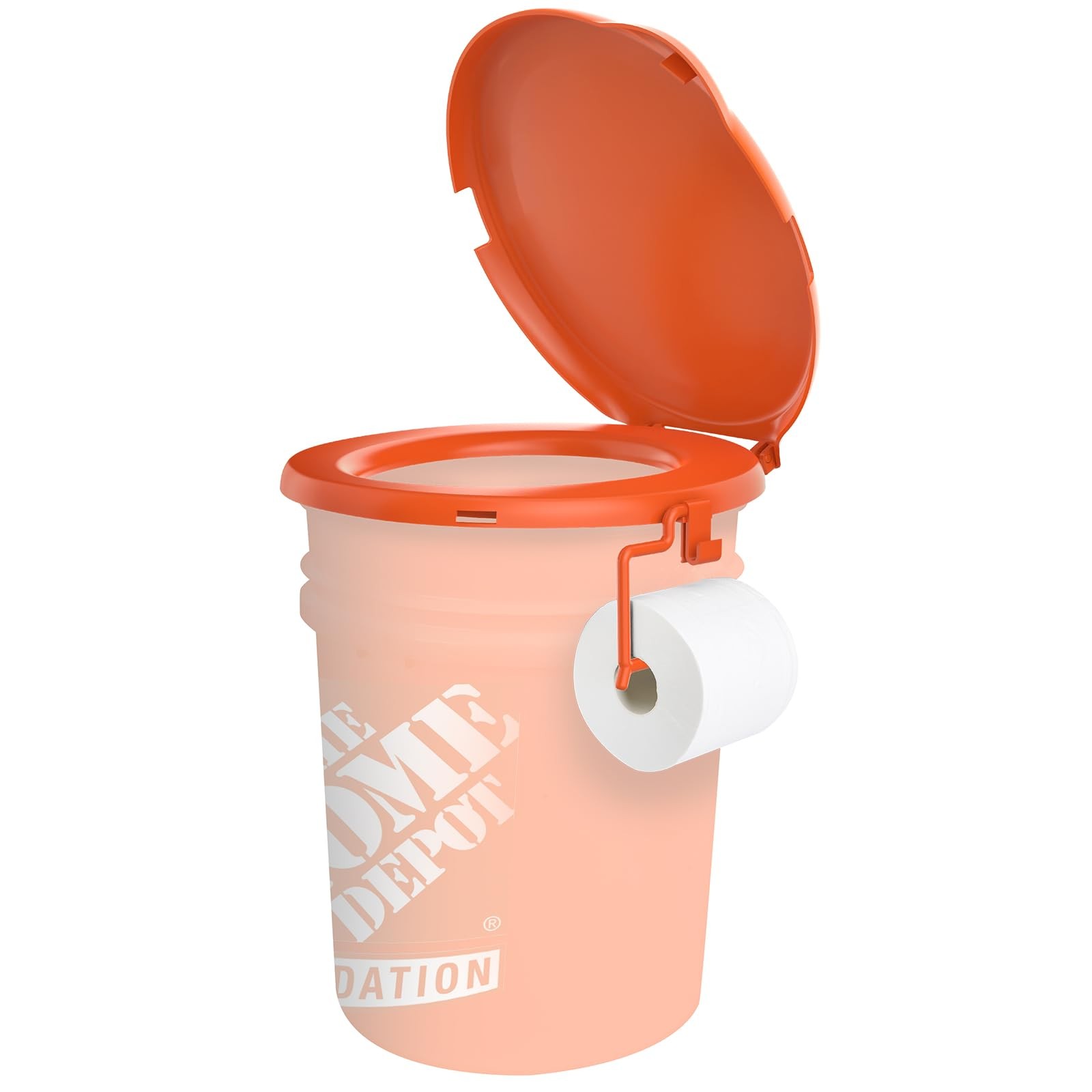 Portable Toilet Seat Orange fits for 5 Gal Buckets Snapon Lid for Adult