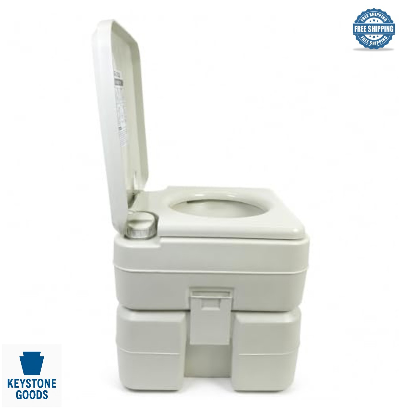 Portable Toilet 5.8 Gallon Waste Tank 3.4 Gal Fresh 440 lbs Weight ABS Plastic