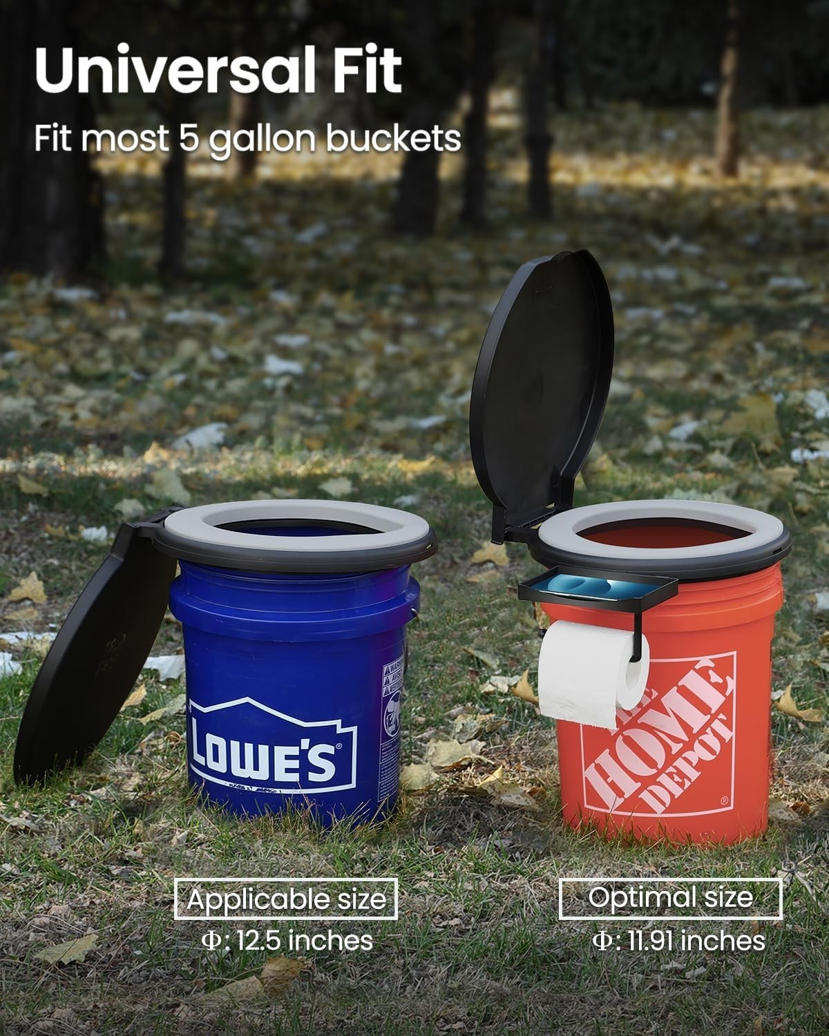 Luxurious Portable Toilet with Soft Cushion for 5-Gallon Buckets – Easy Clean