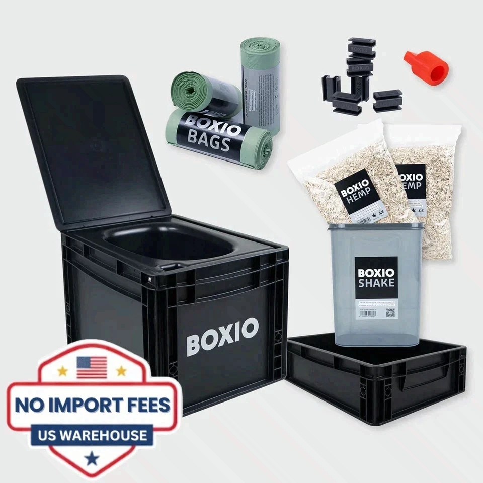 BOXIO TOILET, Compact Composting Toilet MAX+, Eco-Friendly, Recycled PP NEW ,