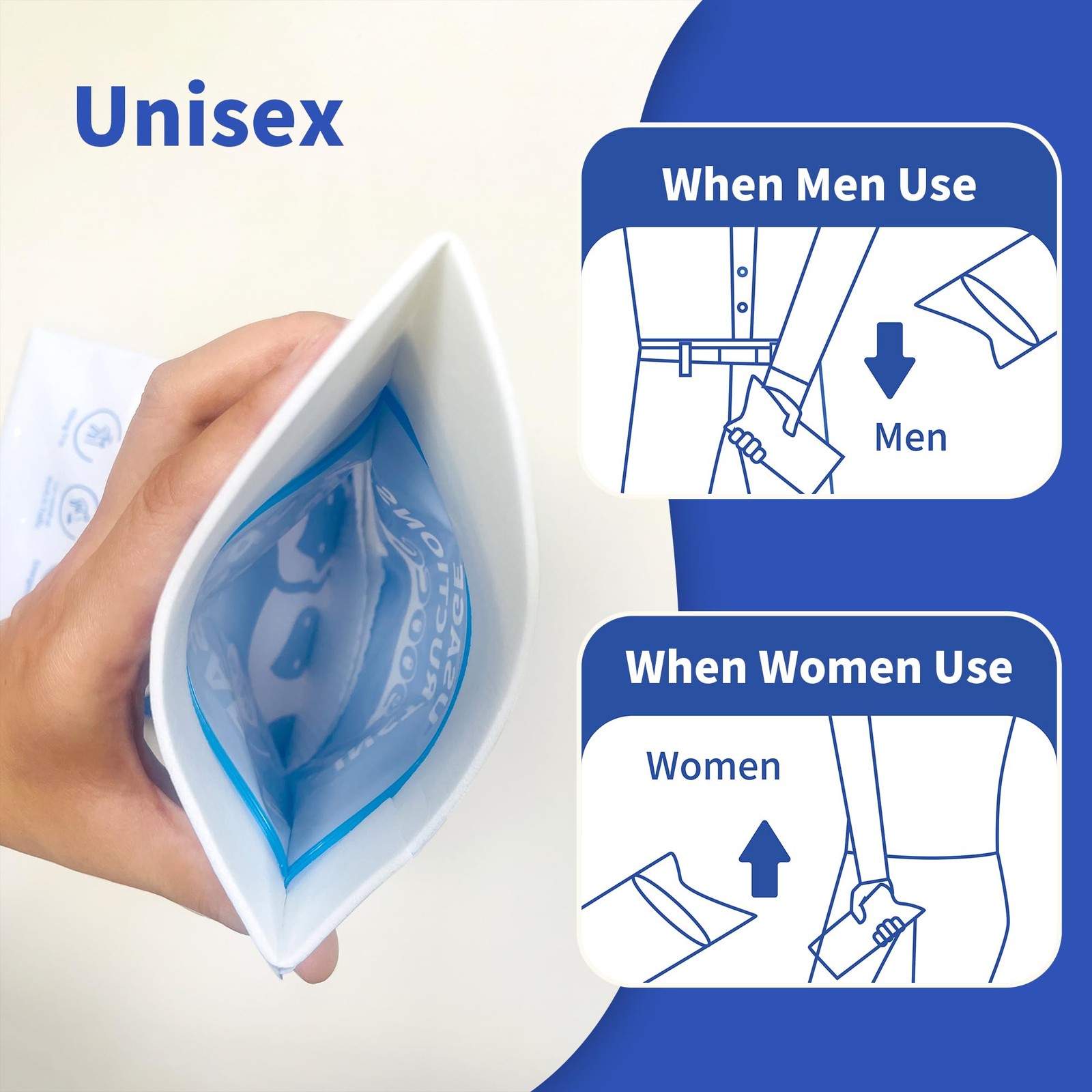 YIGOYIHU Disposable Urine Bags, 12 PCS Pee Bags for Travel Women Blue-12