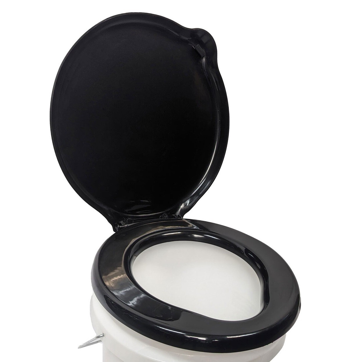 Portable Toilet Seat for 5 Gal Buckets with Lid Black Plastic Camping Outdoors