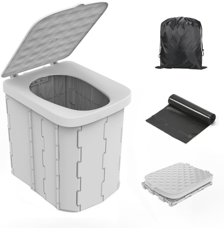 Portable Camping Toilet for Adults XL Portable Folding Toilet with Lid,Travel…