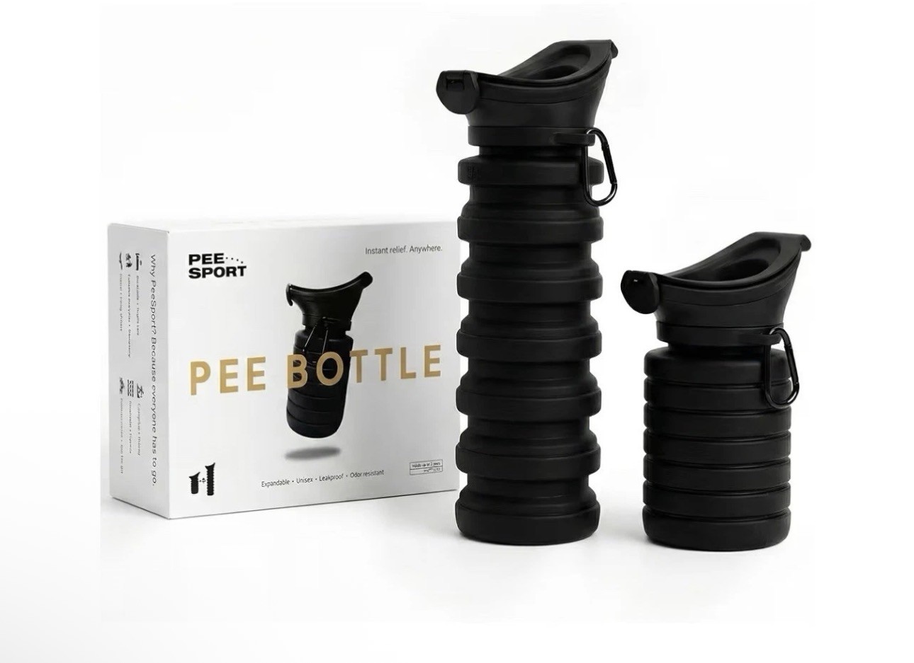 New Pee Sport Pee Bottle Shark Tank 34floz 1 Liter Expandable Leakproof