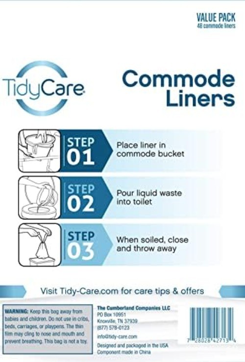 48 Pack Bedside Commode Liners – Leak-Proof Disposable Bags for Easy Hygiene