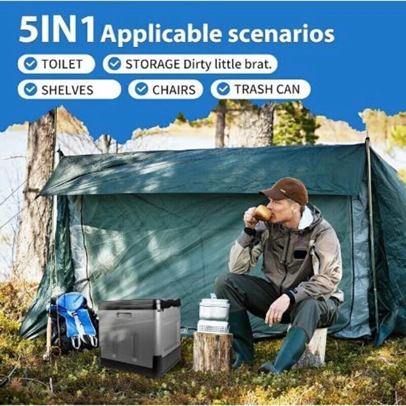 20L Portable Folding Toilet Car Outdoor Travel Potty for Camping Hiking Beach US