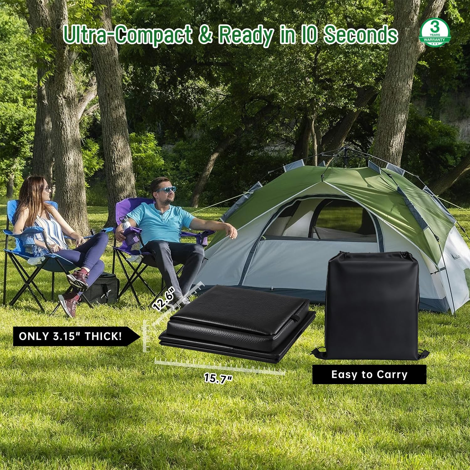 16.5″ XL Portable Toilet for Camping, Foldable Travel Toilet for Adults with …