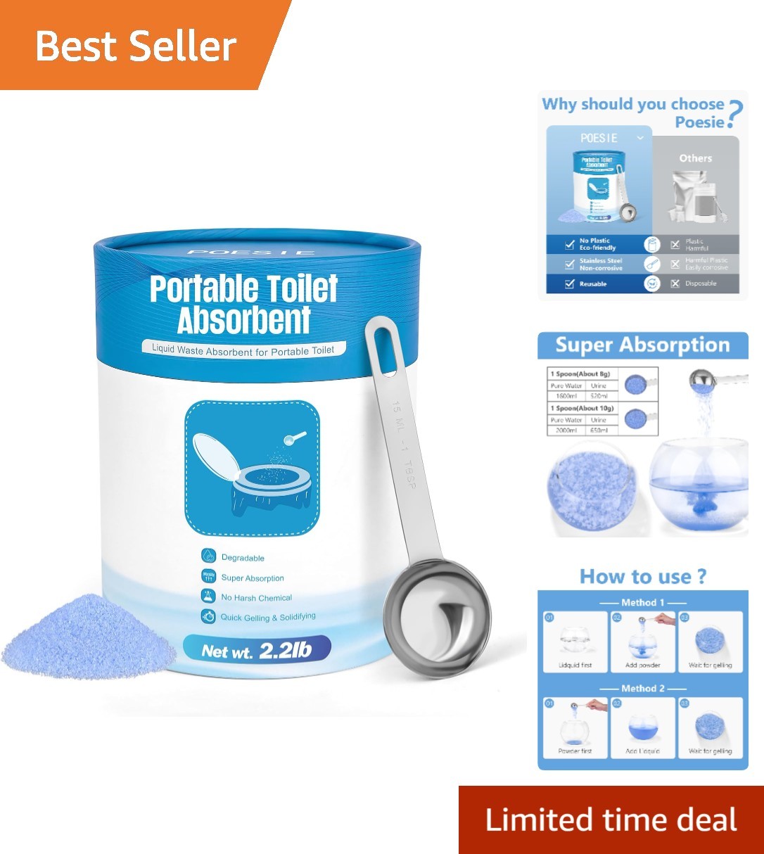 Camping Toilet Gel Powder 2.2 lb – Hassle-Free Solution for Outdoor Hygiene