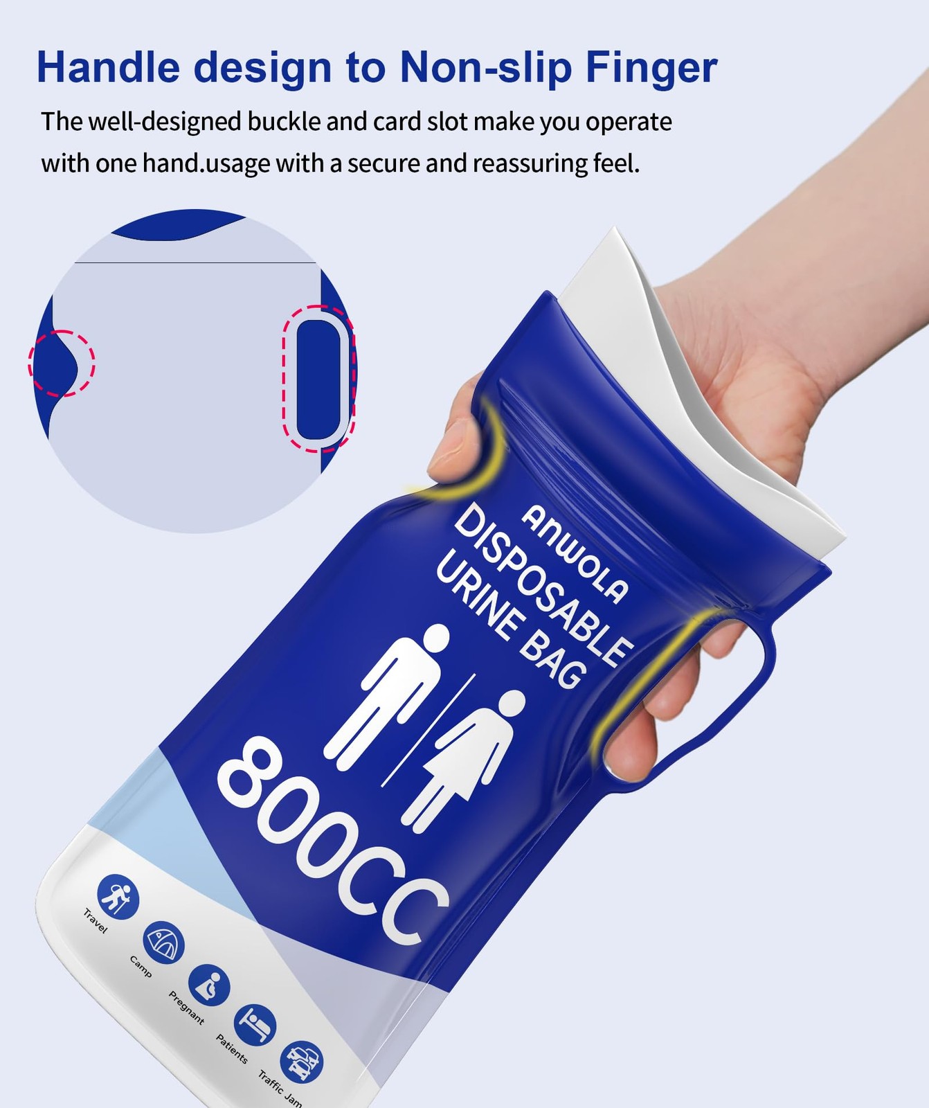 Disposable Urine Bags with Handle, 12 Pack 800ml Pee Bags for Travel for Men …