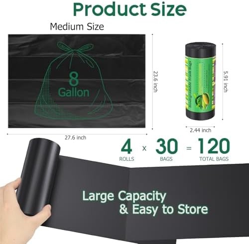 120 Portable Camping Toilet Bags, Biodegradable Compostable 5-8 Gallon Emerge…