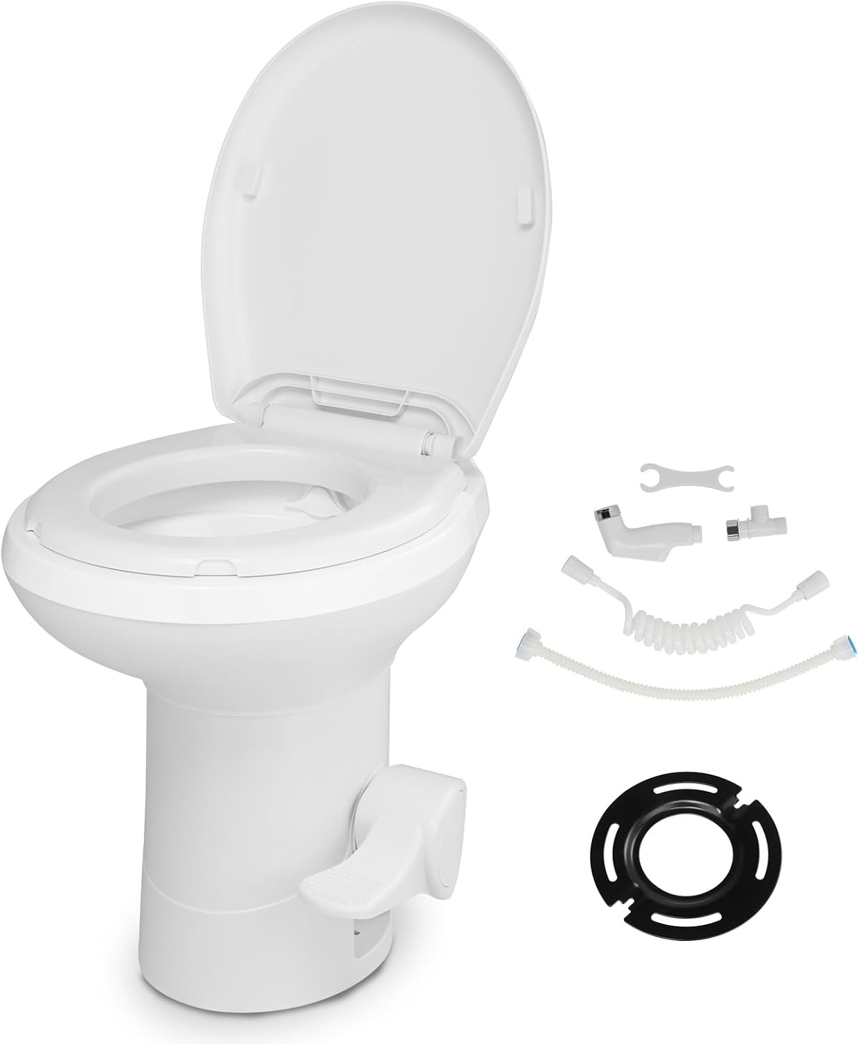 VINGLI Gravity Flush RV Toilet with Foot Pedal for Camper