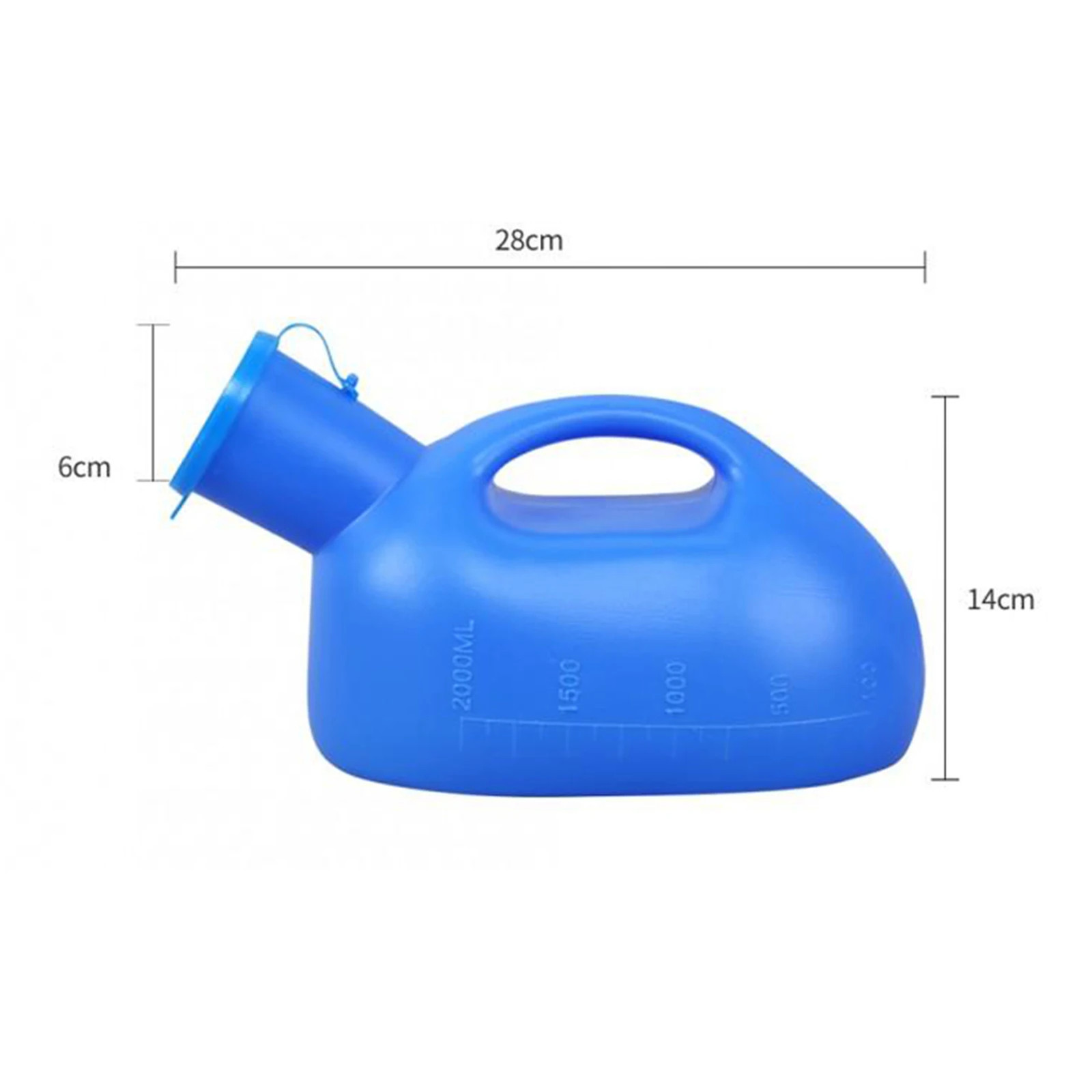 2000Ml Thick Male Urinal with Lid Outdoor Survival Tools Portable Pee Bottle for
