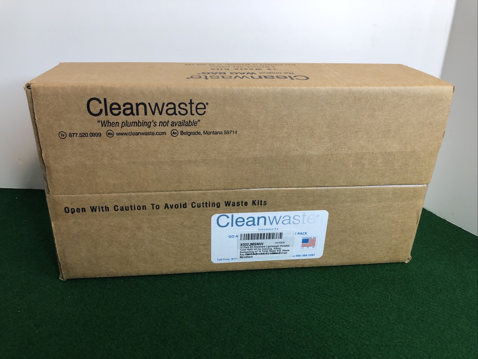 NEW-Cleanwaste – GO Anywhere Toilet Kit – 12 Pack (Waste Bag/Poo Powder)